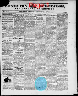 Page thumbnail for Staunton Spectator, And General Advertiser