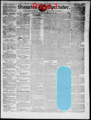 Page thumbnail for Staunton Spectator, And General Advertiser