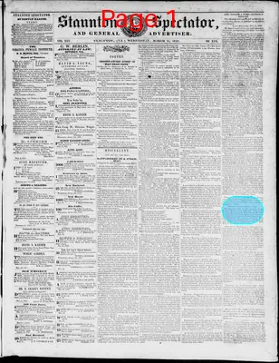Page thumbnail for Staunton Spectator, And General Advertiser