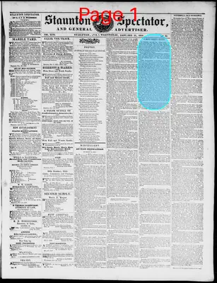 Page thumbnail for Staunton Spectator, And General Advertiser