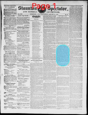 Page thumbnail for Staunton Spectator, And General Advertiser