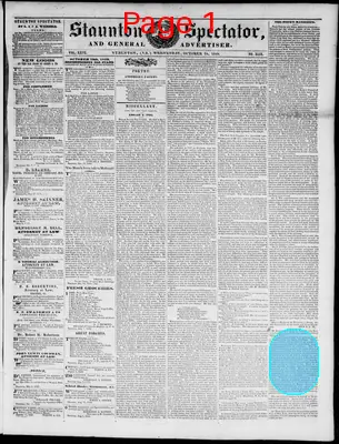 Page thumbnail for Staunton Spectator, And General Advertiser
