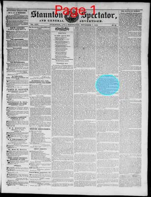 Page thumbnail for Staunton Spectator, And General Advertiser