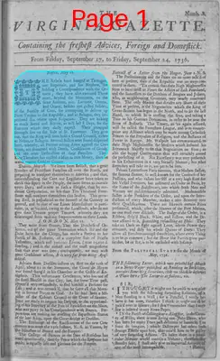 Page thumbnail for The Virginia Gazette