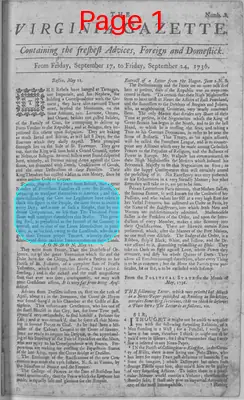 Page thumbnail for The Virginia Gazette