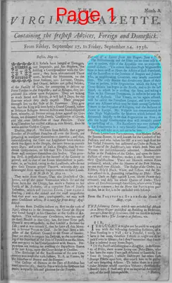 Page thumbnail for The Virginia Gazette