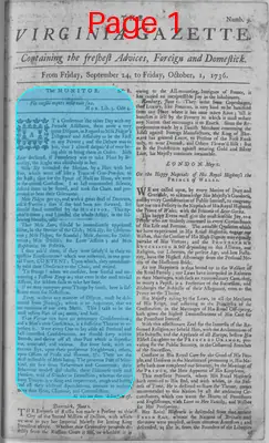 Page thumbnail for The Virginia Gazette