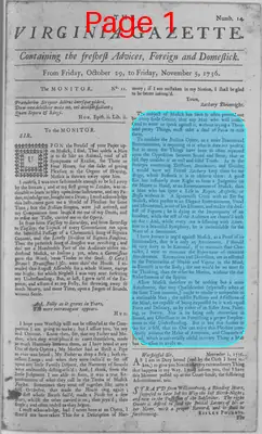 Page thumbnail for The Virginia Gazette