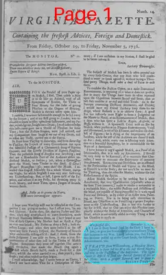 Page thumbnail for The Virginia Gazette