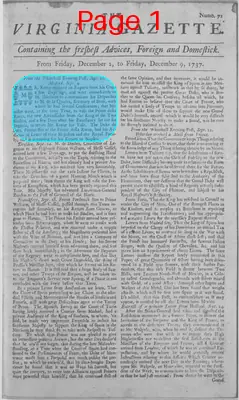 Page thumbnail for The Virginia Gazette