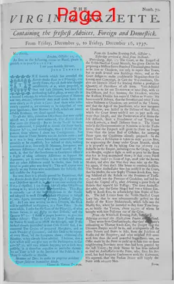 Page thumbnail for The Virginia Gazette