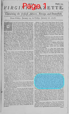 Page thumbnail for The Virginia Gazette