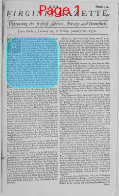 Page thumbnail for The Virginia Gazette