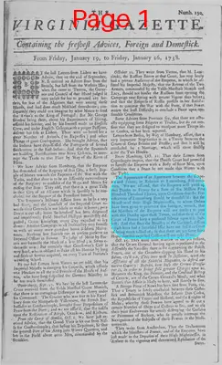Page thumbnail for The Virginia Gazette