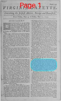 Page thumbnail for The Virginia Gazette