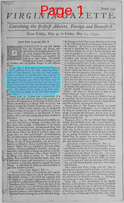 Page thumbnail for The Virginia Gazette
