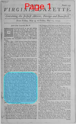 Page thumbnail for The Virginia Gazette