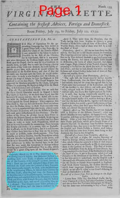 Page thumbnail for The Virginia Gazette