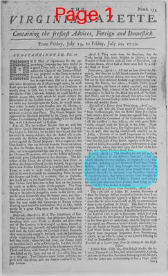 Page thumbnail for The Virginia Gazette