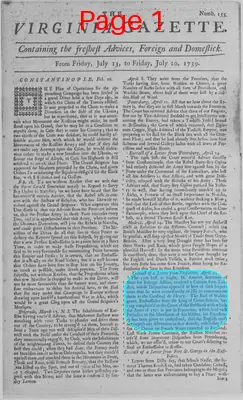 Page thumbnail for The Virginia Gazette