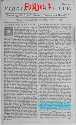 Page thumbnail for The Virginia Gazette
