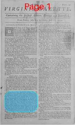 Page thumbnail for The Virginia Gazette