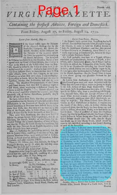 Page thumbnail for The Virginia Gazette