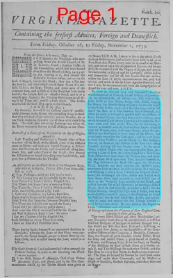 Page thumbnail for The Virginia Gazette