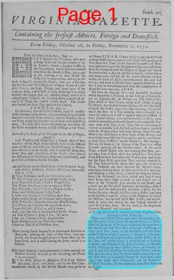 Page thumbnail for The Virginia Gazette