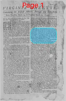 Page thumbnail for The Virginia Gazette