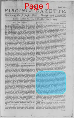Page thumbnail for The Virginia Gazette