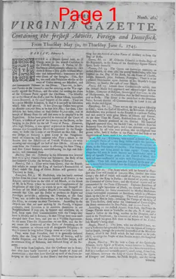 Page thumbnail for The Virginia Gazette