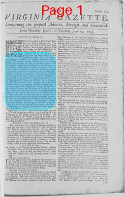 Page thumbnail for The Virginia Gazette