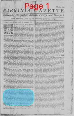 Page thumbnail for The Virginia Gazette