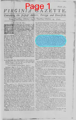 Page thumbnail for The Virginia Gazette