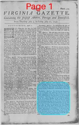 Page thumbnail for The Virginia Gazette