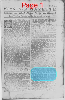 Page thumbnail for The Virginia Gazette