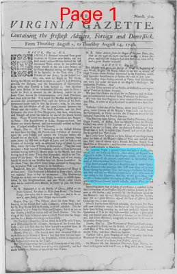 Page thumbnail for The Virginia Gazette