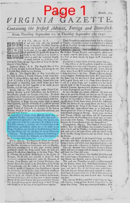 Page thumbnail for The Virginia Gazette