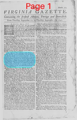 Page thumbnail for The Virginia Gazette