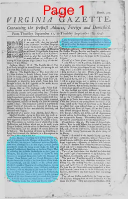Page thumbnail for The Virginia Gazette