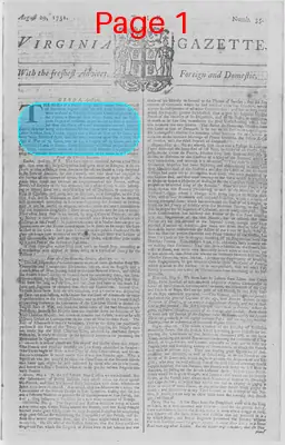 Page thumbnail for The Virginia Gazette