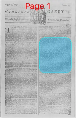 Page thumbnail for The Virginia Gazette