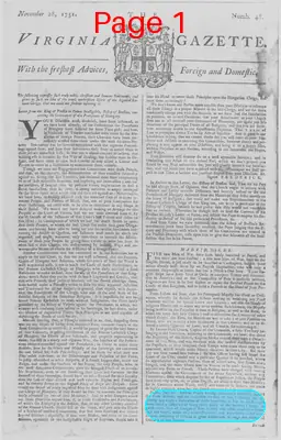 Page thumbnail for The Virginia Gazette