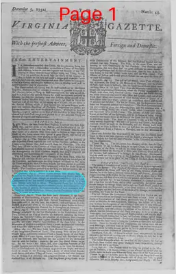 Page thumbnail for The Virginia Gazette