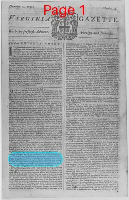 Page thumbnail for The Virginia Gazette