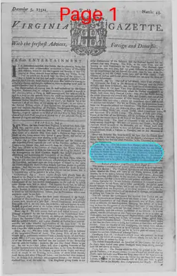 Page thumbnail for The Virginia Gazette