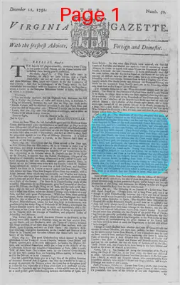 Page thumbnail for The Virginia Gazette