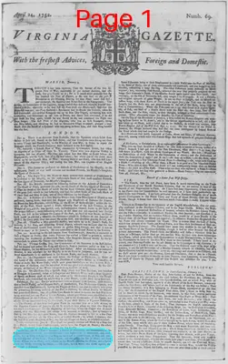 Page thumbnail for The Virginia Gazette