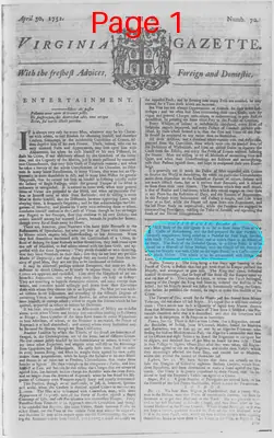 Page thumbnail for The Virginia Gazette